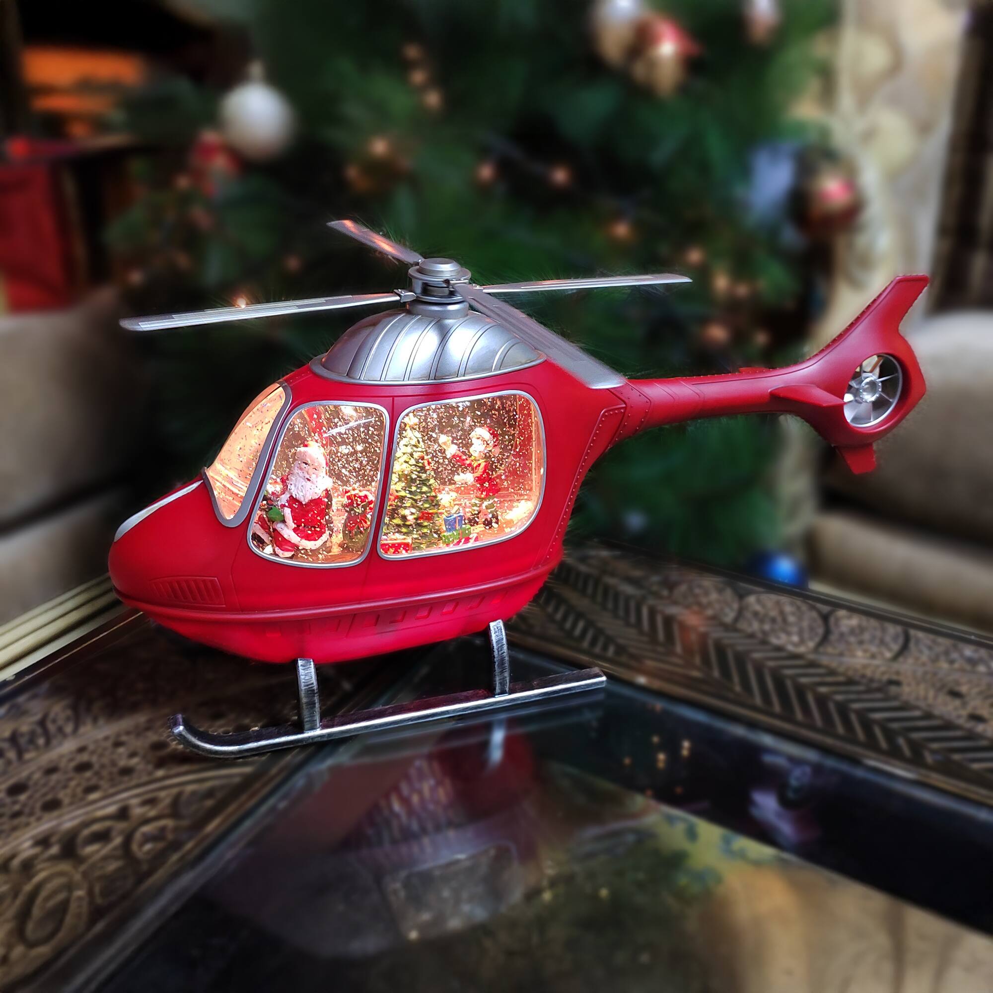 Moments in Time 8.7" Animated Acrylic Helicopter Décor